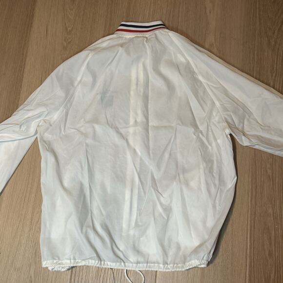 Vintage 1984 U.S. Open Tennis CBS White Windbreaker Jacket Sherwin Williams Sz L - Picture 6 of 6